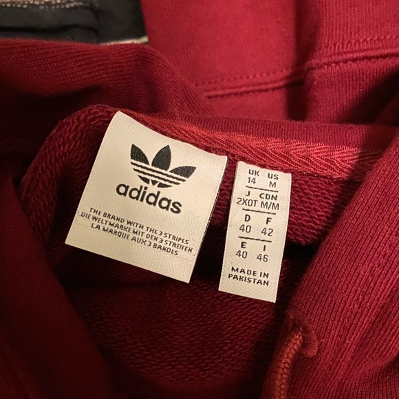 Burgundy Adidas Hoodie Size:M - Picture 4 of 4